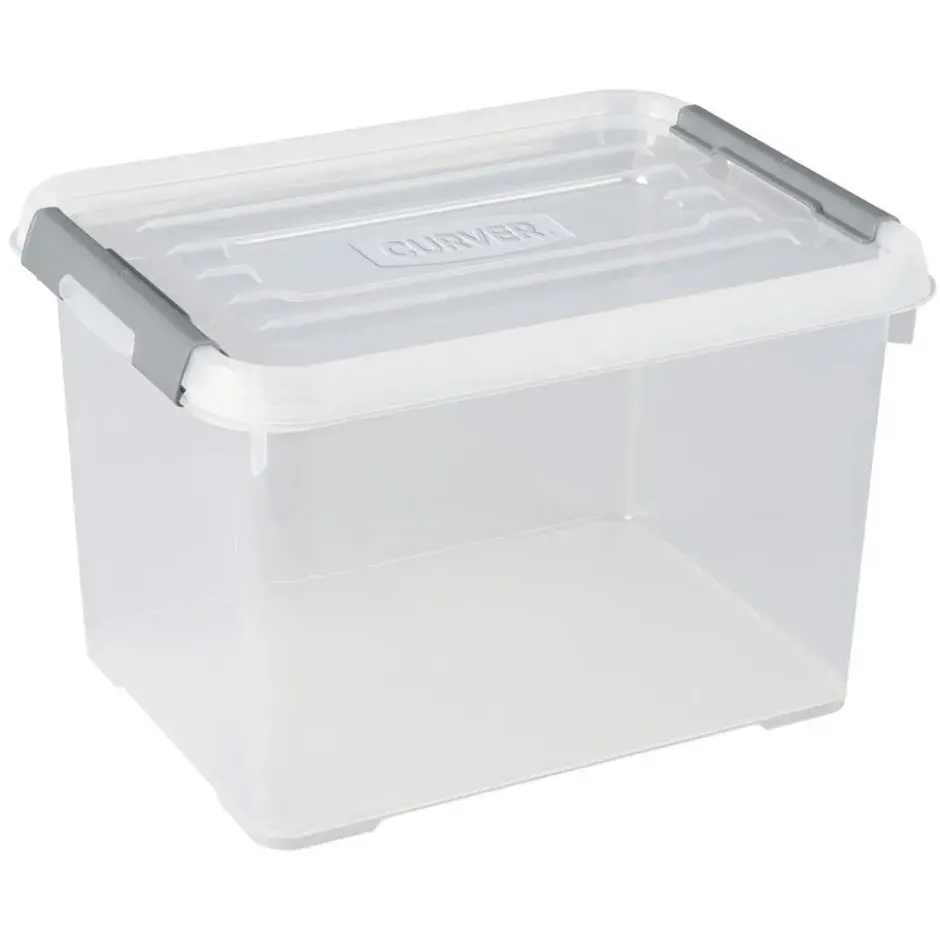 Curver Handy+ Opbergbox - 20L - 3 stuks - Transparant met deksel