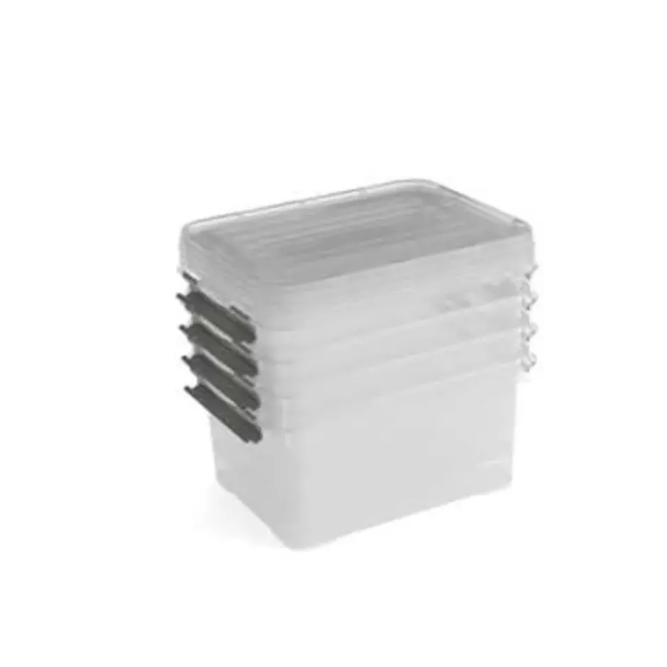 Curver Handy+ Opbergbox - 15L - 4 stuks - Transparant met deksel