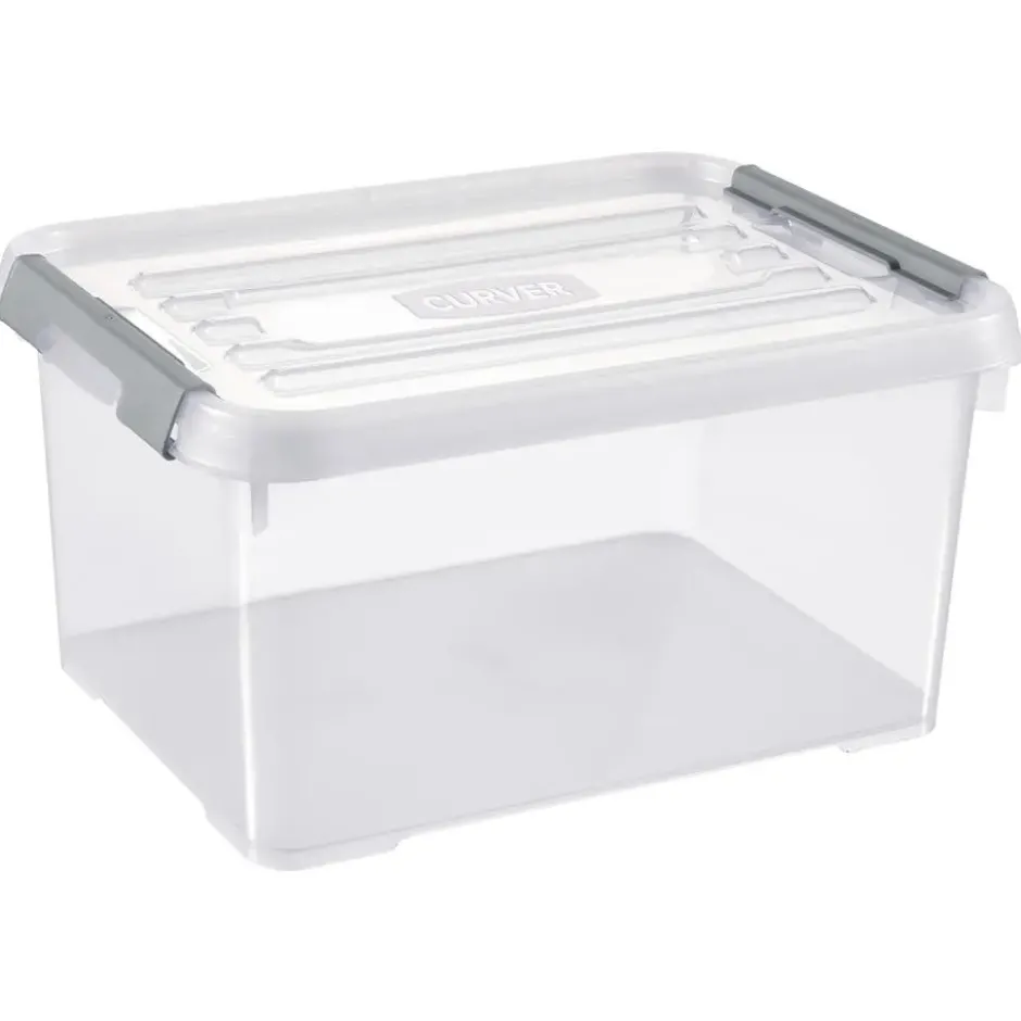 Curver Handy+ Opbergbox - 15L - 4 stuks - Transparant met deksel