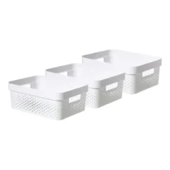 Curver Infinity Recycled Dots Opbergbox - 11L - 3 stuks - Wit