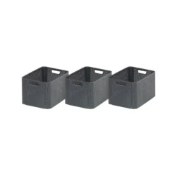 Curver Style Opbergmand L - 30L - 3 stuks - Antraciet