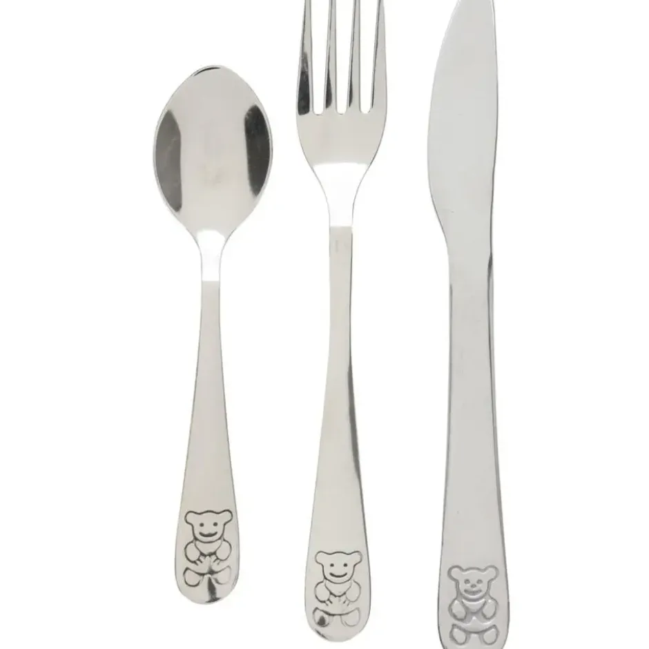 Cutlery for Kids bestekset met beer - 3-delig - RVS - kinderen