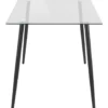 Danny - 140x80 cm 6-persoons eettafel metaal / helder glas