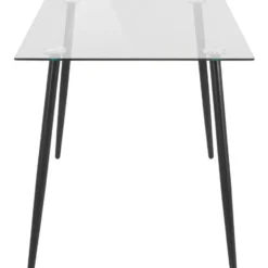 Danny - 140x80 cm 6-persoons eettafel metaal / helder glas