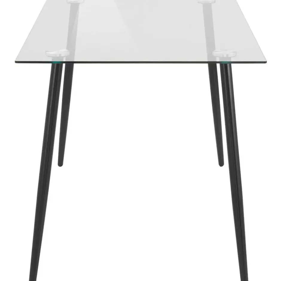 Danny - 140x80 cm 6-persoons eettafel metaal / helder glas