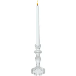 Decoration kaarsen kandelaar - dinerkaarsen - glas - 20 cm