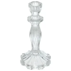 Decoration kaarsen kandelaar - dinerkaarsen - glas - 20 cm