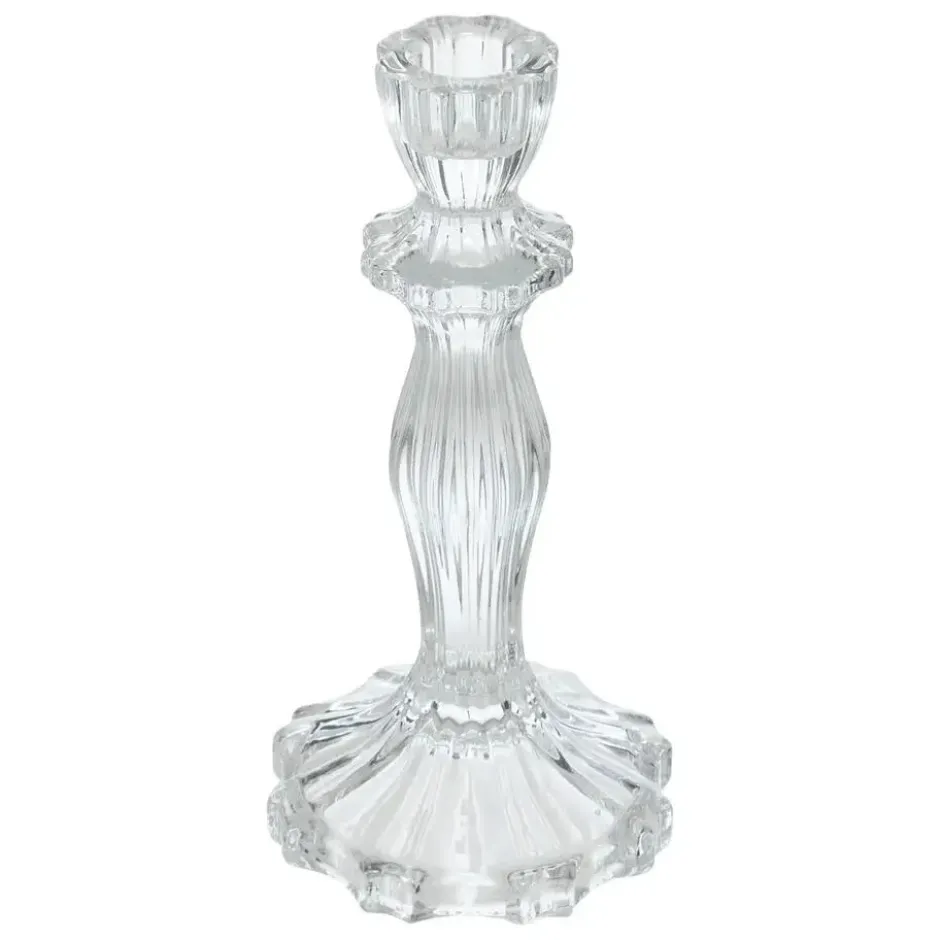 Decoration kaarsen kandelaar - dinerkaarsen - glas - 20 cm