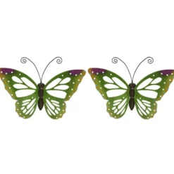 Decoris Grote muurvlinder - groen - 51 x 38 cm - tuindecoratie