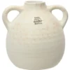 Decoris Vaas kruik model - terracotta - wit - D17 x H17 - vintage