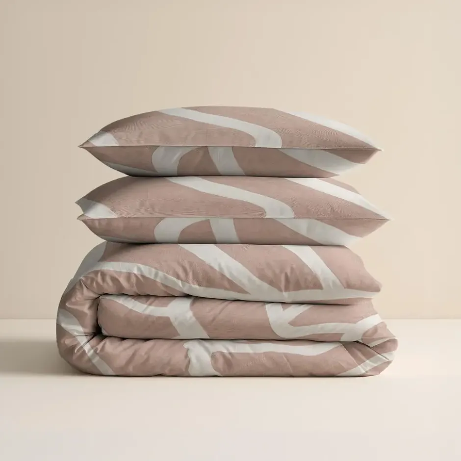 Dekbedovertrek Clay Contours 200x220 – Zacht Katoen – Incl. 2 Kussenslopen