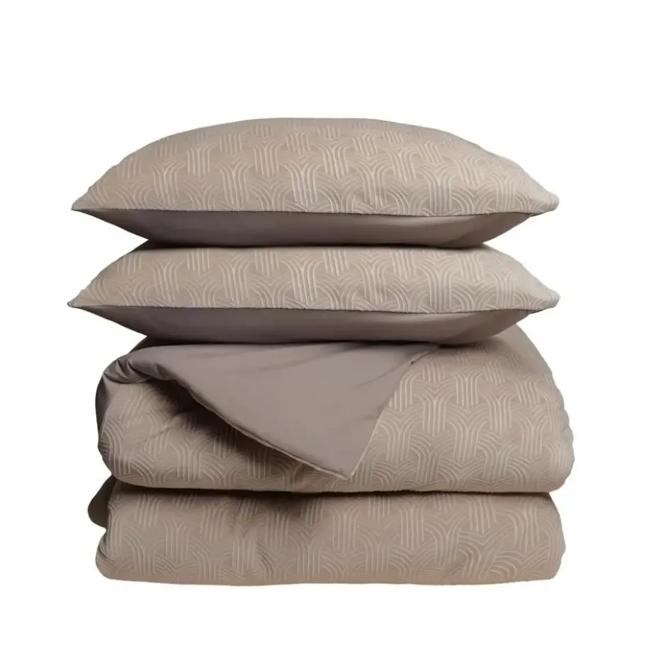 Dekbedovertrek Japandi 240x220 – Flanel Fleece – Zacht & Warm – Taupe