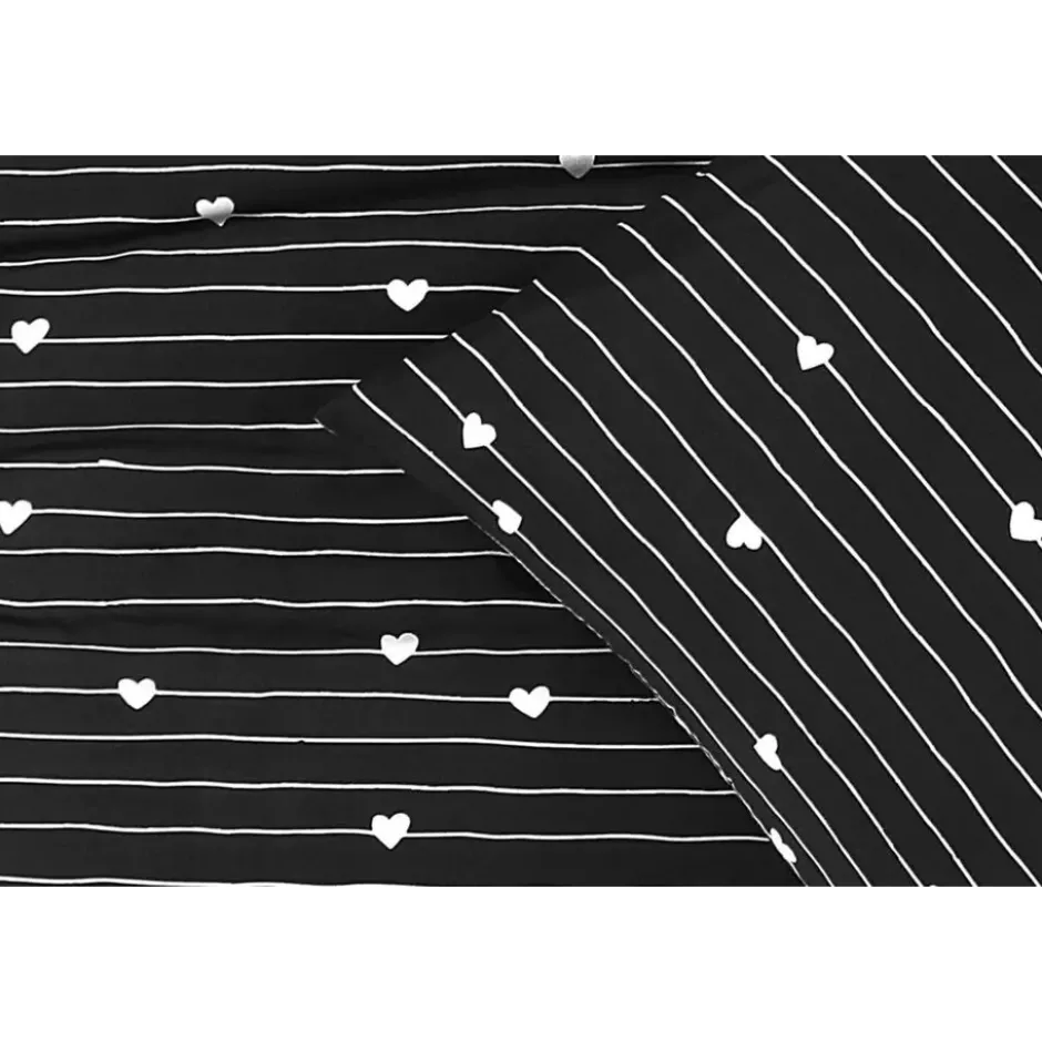 Dekbedovertrek Milou - zwart/wit - 140x220 cm