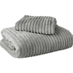 Dekbedovertrek Teddy Rib 140x220 – Fluweelzacht & Knus Design - Grijs