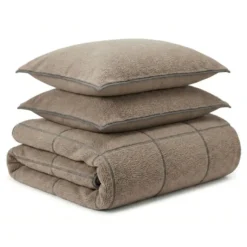 Dekbedovertrek Teddy Trim Bruin 240x220 – Zacht & Warm – Incl. 2 Kussenslopen