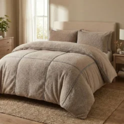 Dekbedovertrek Teddy Trim Bruin 200x220 – Zacht & Warm – Incl. 2 Kussenslopen