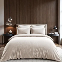 Dekbedovertrek Velvet Cartier 200x220 – Fluweelzacht Uni Design – Crème