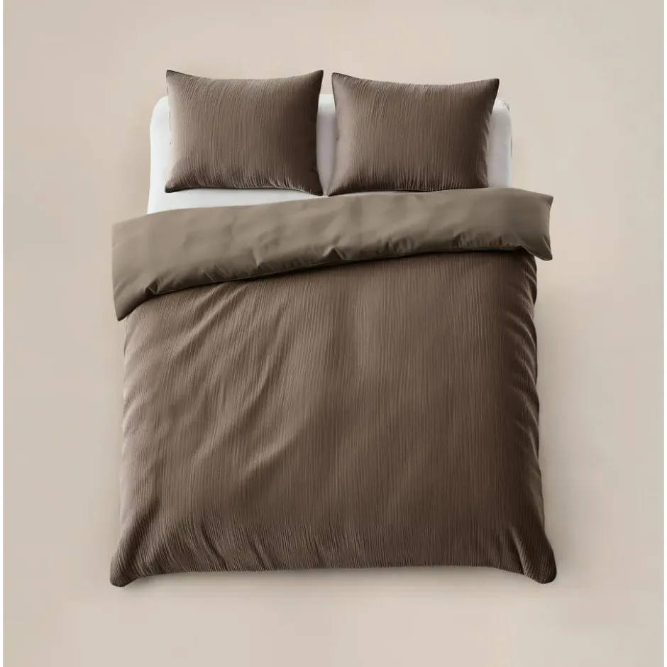 Dekbedovertrek Velvet Cartier 200x220 – Fluweelzacht Uni Design – Taupe