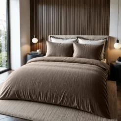 Dekbedovertrek Velvet Cartier 200x220 – Fluweelzacht Uni Design – Taupe