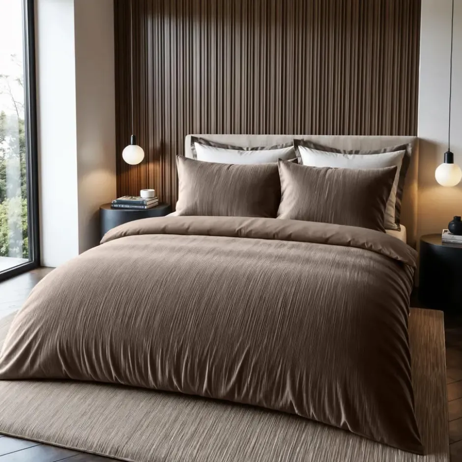 Dekbedovertrek Velvet Cartier 200x220 – Fluweelzacht Uni Design – Taupe