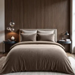 Dekbedovertrek Velvet Cartier 200x220 – Fluweelzacht Uni Design – Taupe