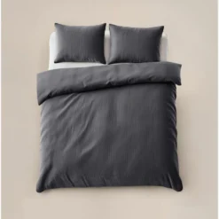 Dekbedovertrek Velvet Cartier 200x220 – Fluweelzacht Uni Design – Antraciet