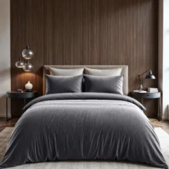 Dekbedovertrek Velvet Cartier 200x220 – Fluweelzacht Uni Design – Antraciet