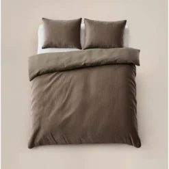 Dekbedovertrek Velvet Cartier 240x220 – Fluweelzacht Uni Design – Taupe