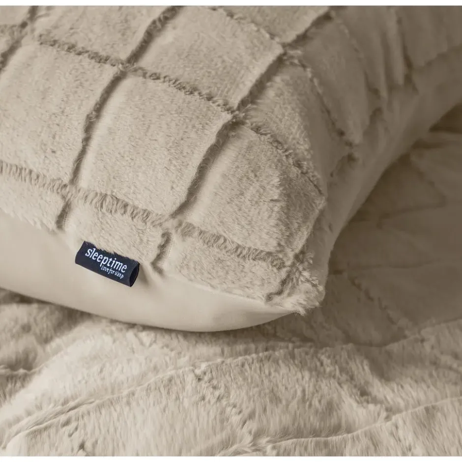 Dekbedovertrek 140x220 – Furry Check Design & Zacht Warm Fleece