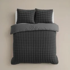 Dekbedovertrek 240x220 – Pompom Design & Warm Flanel Fleece - Antraciet