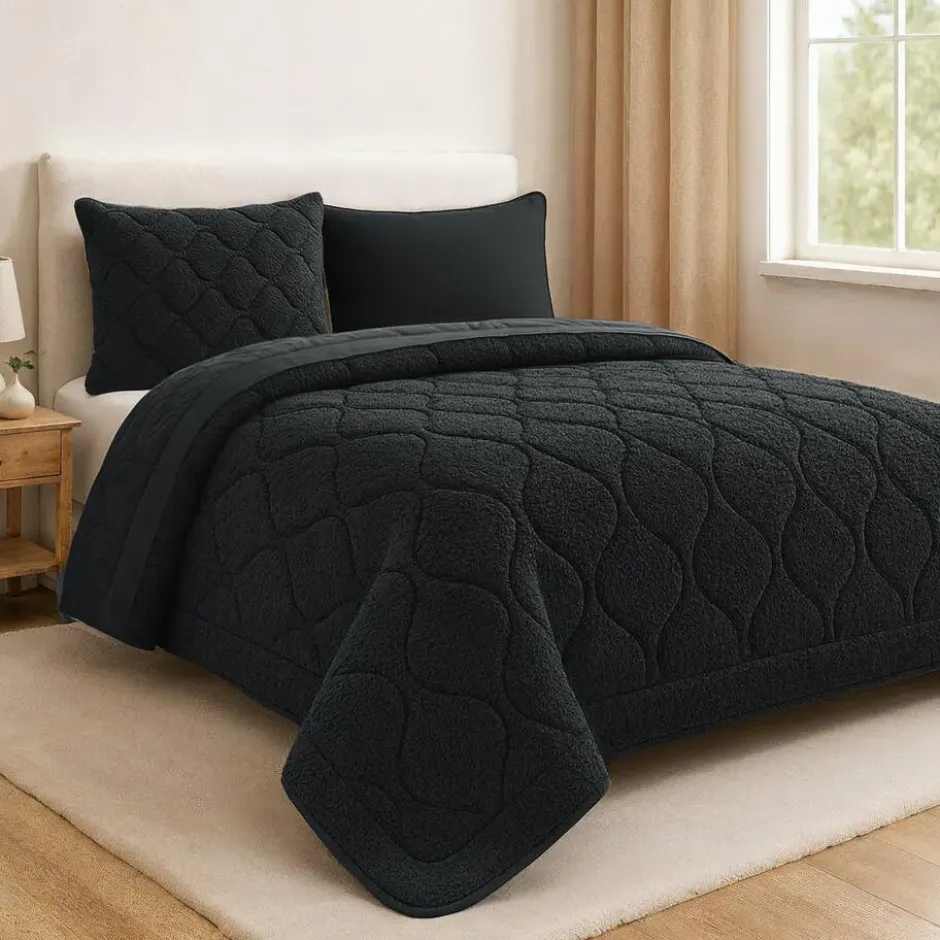 Dekbed zonder Overtrek Lazy Teddy 140x200 – Superzacht & Wasbaar – Zwart