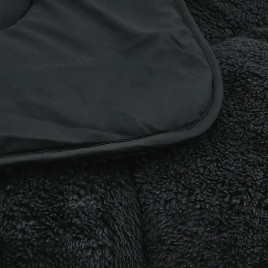 Dekbed zonder Overtrek Lazy Teddy 140x200 – Superzacht & Wasbaar – Zwart