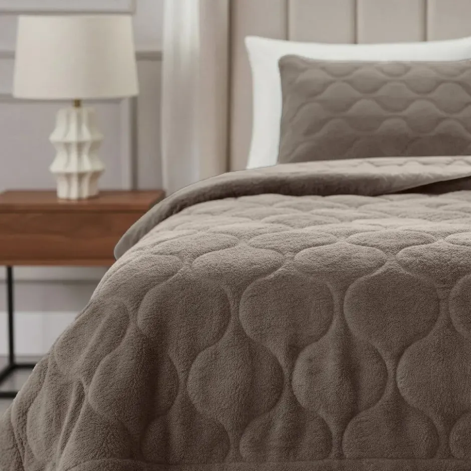 Dekbed zonder Overtrek Lazy Teddy 200x200 – Superzacht & Wasbaar – Taupe