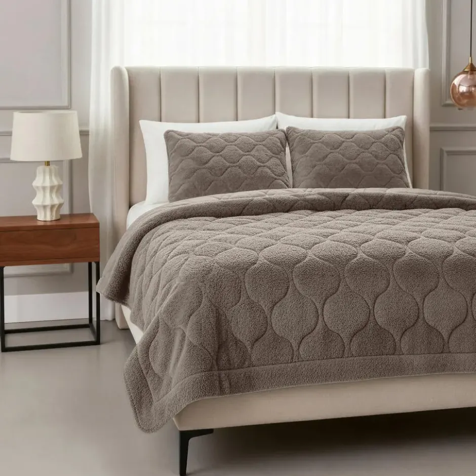 Dekbed zonder Overtrek Lazy Teddy 200x200 – Superzacht & Wasbaar – Taupe