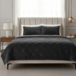 Dekbed zonder Overtrek Lazy Teddy 200x200 – Superzacht & Wasbaar – Zwart