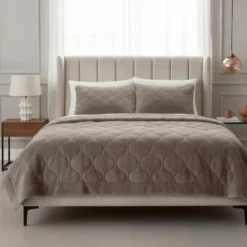 Dekbed zonder Overtrek Lazy Teddy 240x200 – Superzacht & Wasbaar – Taupe