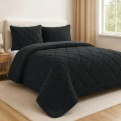 Dekbed zonder Overtrek Lazy Teddy 240x200 – Superzacht & Wasbaar – Zwart