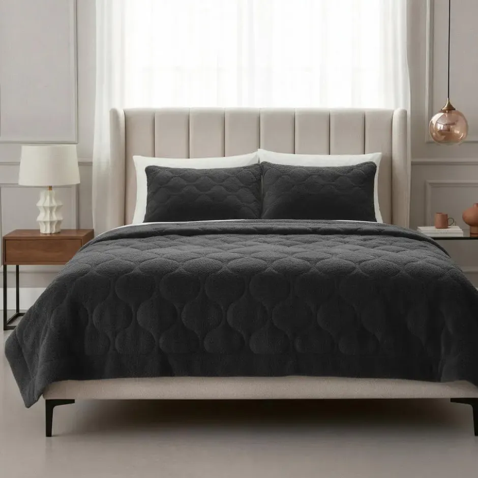 Dekbed zonder Overtrek Lazy Teddy 240x200 – Superzacht & Wasbaar – Zwart