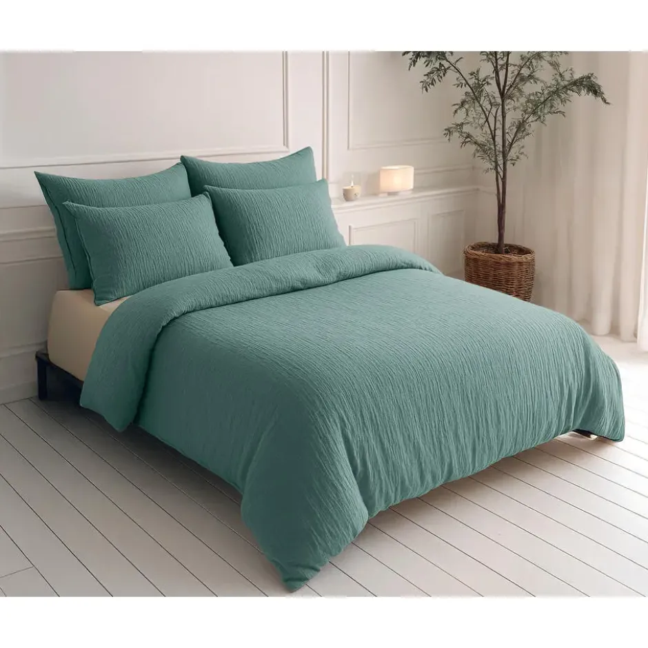 Dekbed zonder Overtrek – Luxe Mousseline – Superzacht Katoen – Groen 240x200