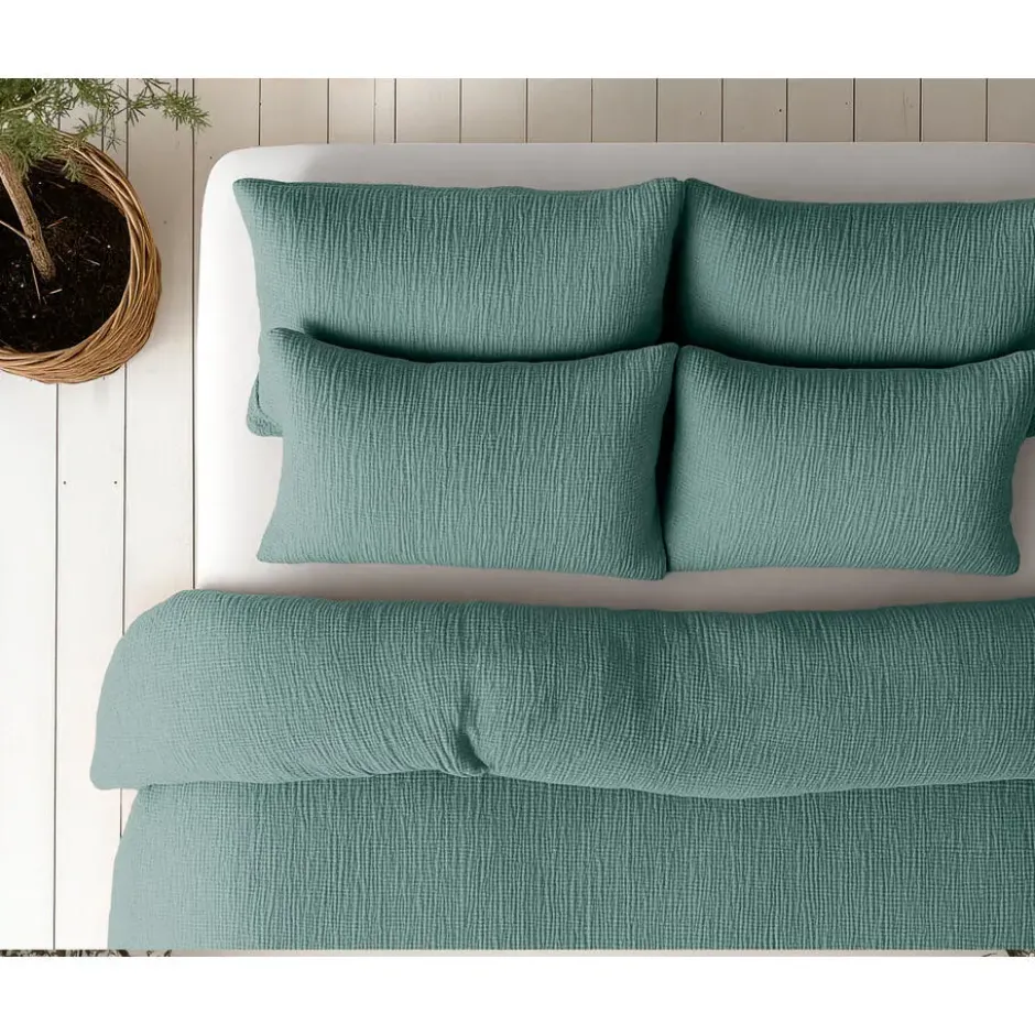 Dekbed zonder Overtrek – Luxe Mousseline – Superzacht Katoen – Groen 240x200