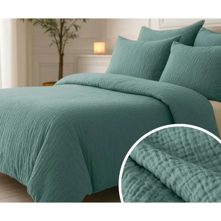 Dekbed zonder Overtrek – Luxe Mousseline – Superzacht Katoen – Groen 240x200