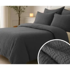 Dekbed zonder Overtrek – Luxe Mousseline – Superzacht Katoen – Antraciet 240x200