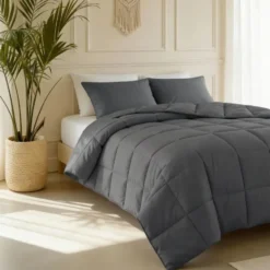 Dekbed zonder overtrek – Perkal Hotel Katoen – 140x220 – Antraciet
