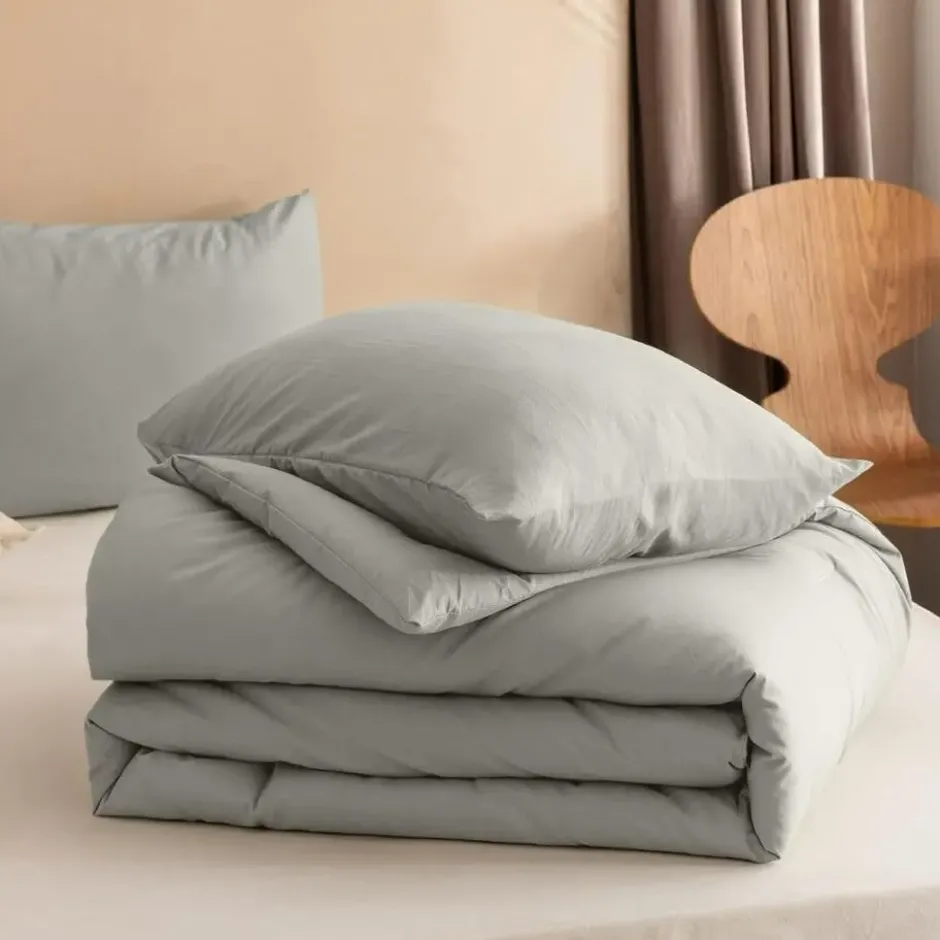 Dekbed zonder Overtrek 135x200 – Incl. Kussenslopen – Wasbaar – Kaki