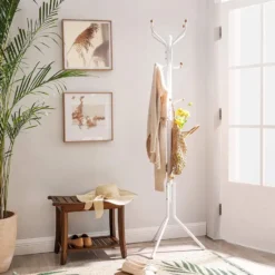 Design Kapstok met 12 Haken - Perfect in een Inkom hal - 182 cm - Wit
