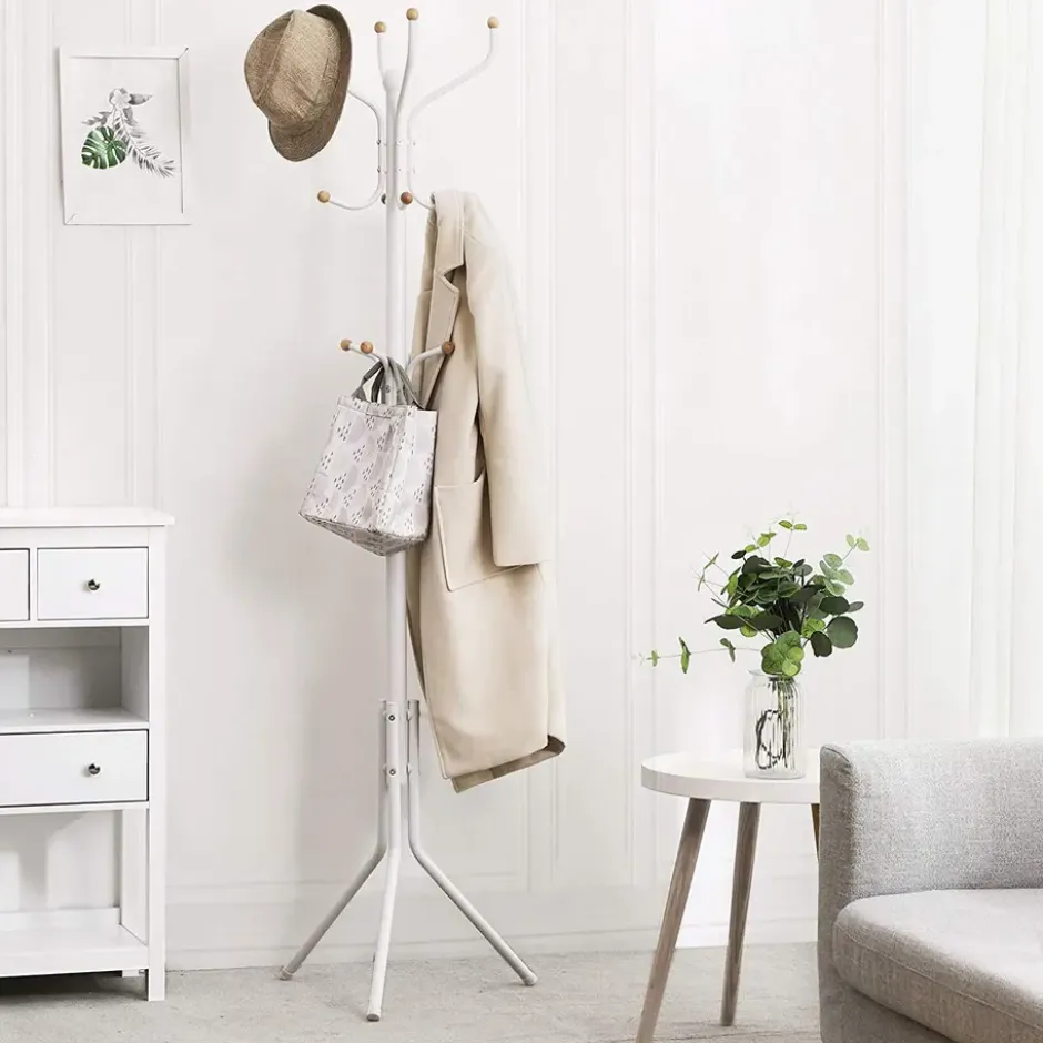 Design Kapstok met 12 Haken - Perfect in een Inkom hal - 182 cm - Wit