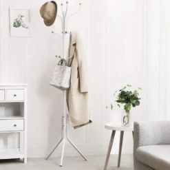 Design Kapstok met 12 Haken - Perfect in een Inkom hal - 182 cm - Wit