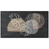 Deurmat Geometric Tropical Leaves Grijs - 66x120 cm