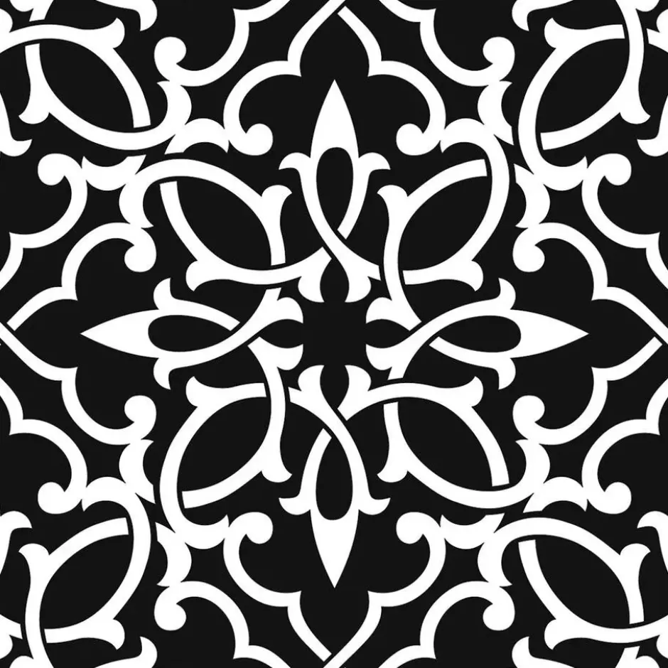 Deurmat Ornament Pattern antraciet - 50x150 cm
