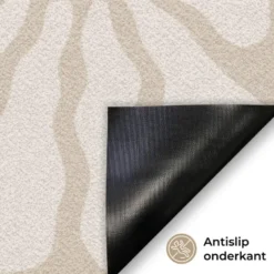 Deurmat 90x60 cm Bloemen - Print - Beige - Bruin - Minimalistisch